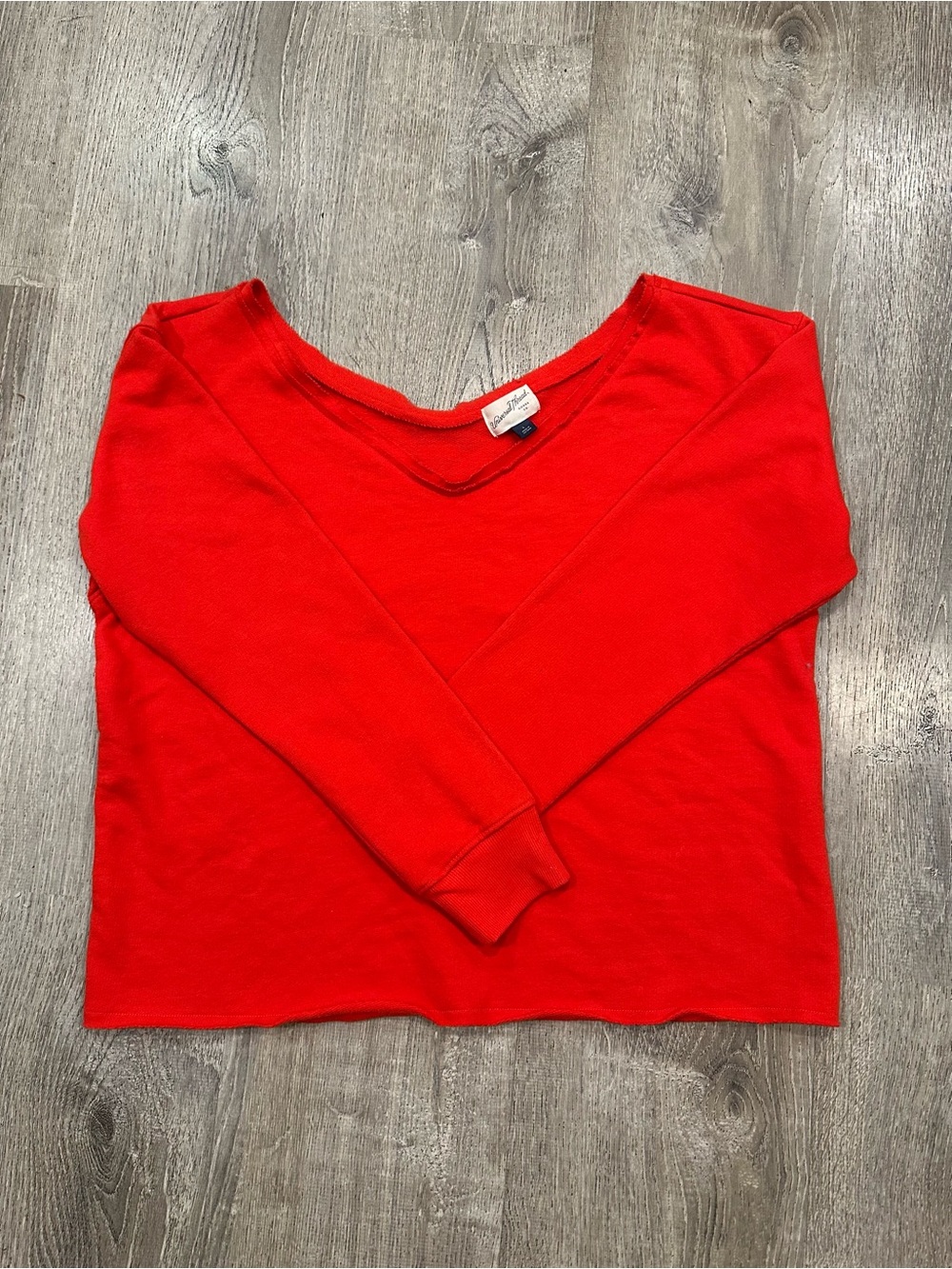 Universal Thread Red V-Neck Long Sleeve Tee- Holiday